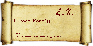 Lukács Károly névjegykártya