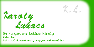 karoly lukacs business card