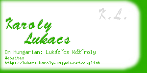 karoly lukacs business card